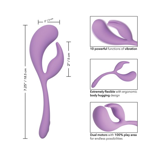 Elle Vibrador Doble de Silicona Líquida Morado