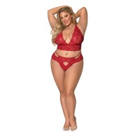 Sugar & Spice Lace Bra and Panty Set Red QN