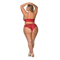 Sugar & Spice Lace Bra and Panty Set Red QN