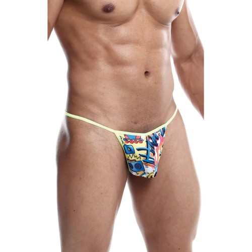 Male Basics Sinful Hipster Wow T Thong - Yellow Print