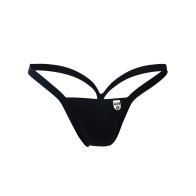 Male Basics Y Buns Thong Black LG