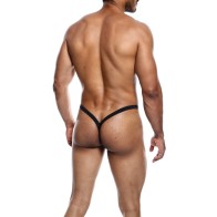 Male Basics Y Buns Thong Black