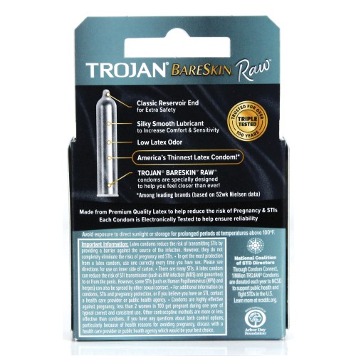 Trojan BareSkin Raw Condom Pack of 3