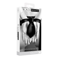 Shots Ouch Black & White Satin Bondage Tie