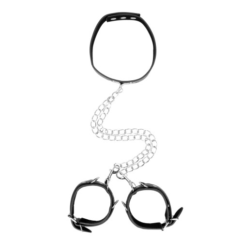 Leather Collar and Handcuffs Set - Play Hard