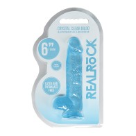 RealRock Realistic 6 Inch Blue Dildo with Balls