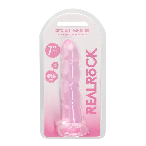 Dildo Shots RealRock Cristal Claro - Rosa Sensación