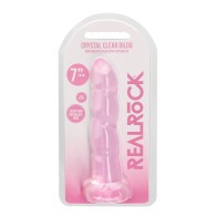 Dildo Shots RealRock Cristal Claro - Rosa Sensación