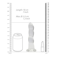 Shots RealRock Crystal Clear Rippled Dildo 7 Inches