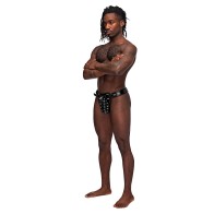 Adjustable Buckle Leather Taurus Thong for Men