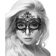 Shots Ouch Black and White Lace Eye Mask Queen