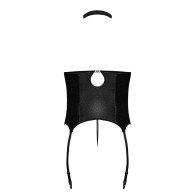 Corset Abierto Lust Mistress con Collar de Velcro Negro L/XL