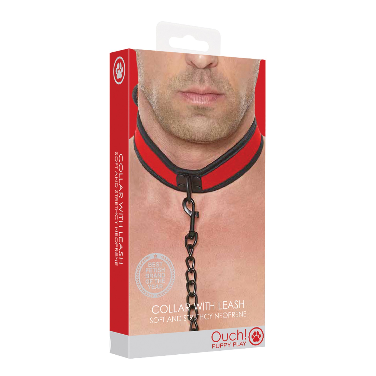 Ouch Puppy Play Collar and Leash Red