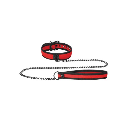 Ouch Puppy Play Collar and Leash Red