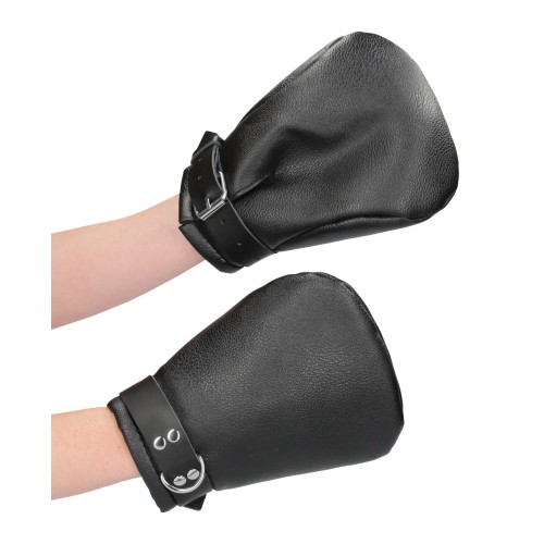 Ouch Puppy Play Lined Fist Mitts - Black