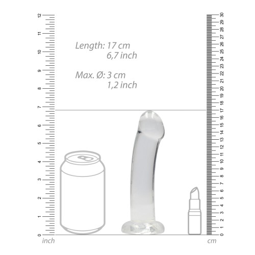 Dildo Transparente RealRock Crystal Clear de 7" para Placer Exquisito