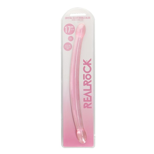 Dildo Doble RealRock Transparente Rosa