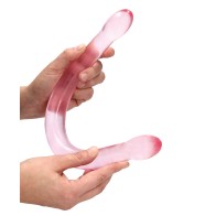 Dildo Doble RealRock Transparente Rosa