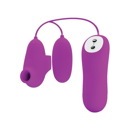 Pretty Love Suction & Vibro Bullets - Fuchsia