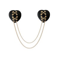 Pasties de Dos Corazones con Cadena Neva Nude - Accesorios Provocativos