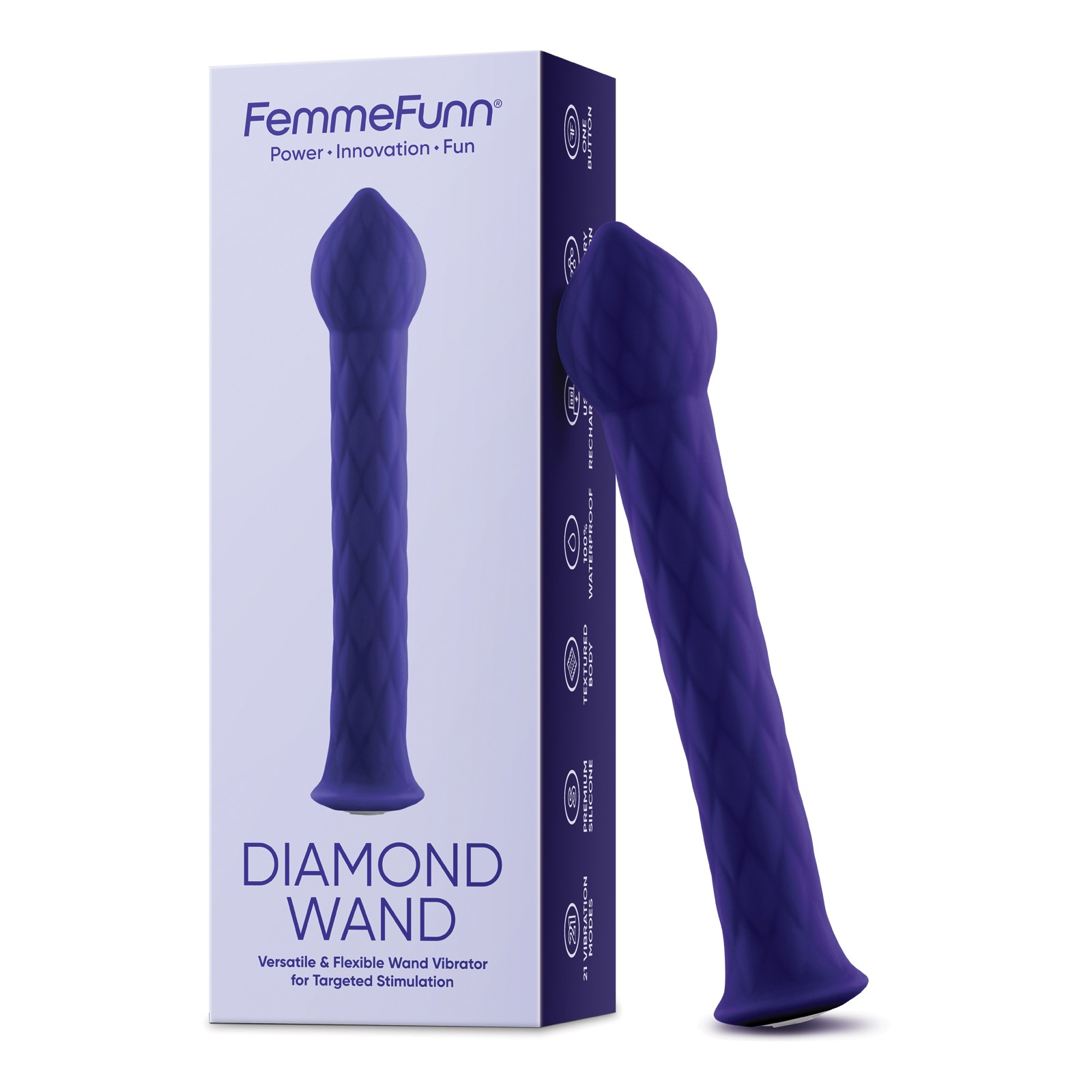 Femme Funn Diamond Wand Vibrador Púrpura Oscuro