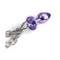 Nixie Jewel Butt Plug with Fur Cuffs Set