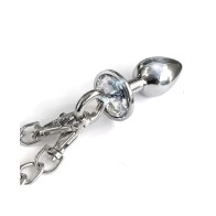 Nixie Metal Butt Plug with Jewel & Fur Cuff Set