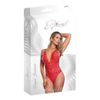 Risqué Business Lace & Mesh Teddy with Snap Crotch