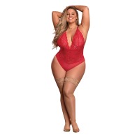 Risqué Business Red Lace Teddy