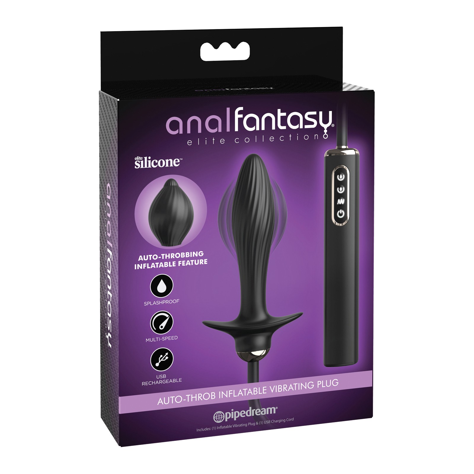 Plug Vibrador Inflatable de la Colección Elite de Fantasía Anal para Placer Óptimo