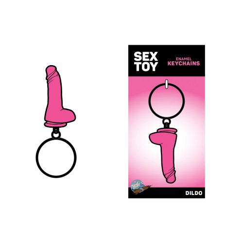 Wood Rocket Pink Dildo Keychain