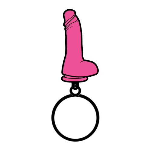 Llavero Dildo Rosa Wood Rocket