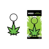 Wood Rocket Weed Pot Leaf Keychain