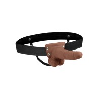 Lux Fetish Rechargeable Strap-On with Balls - Brown