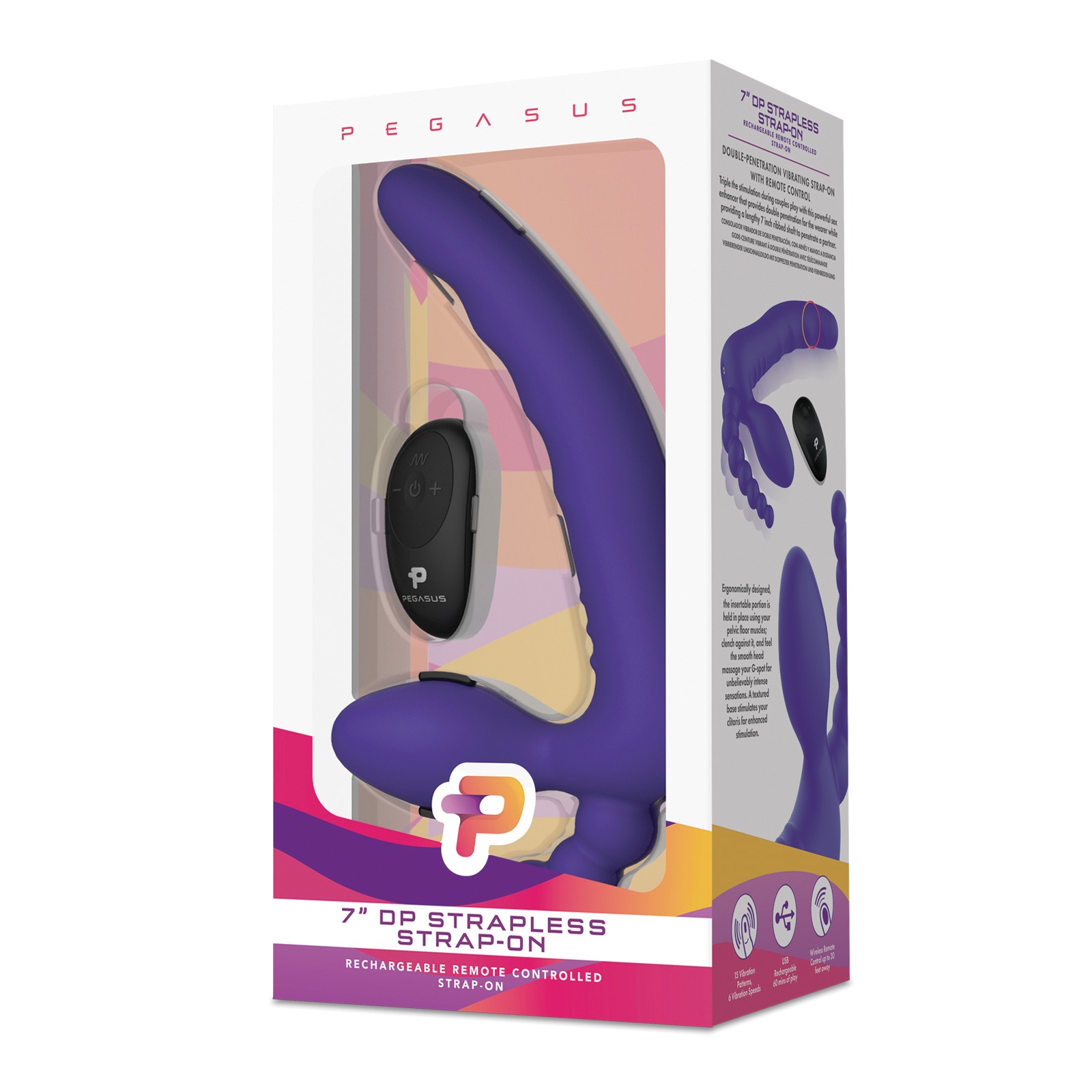 Dildo Strapless de 7" Pegasus con Control Remoto