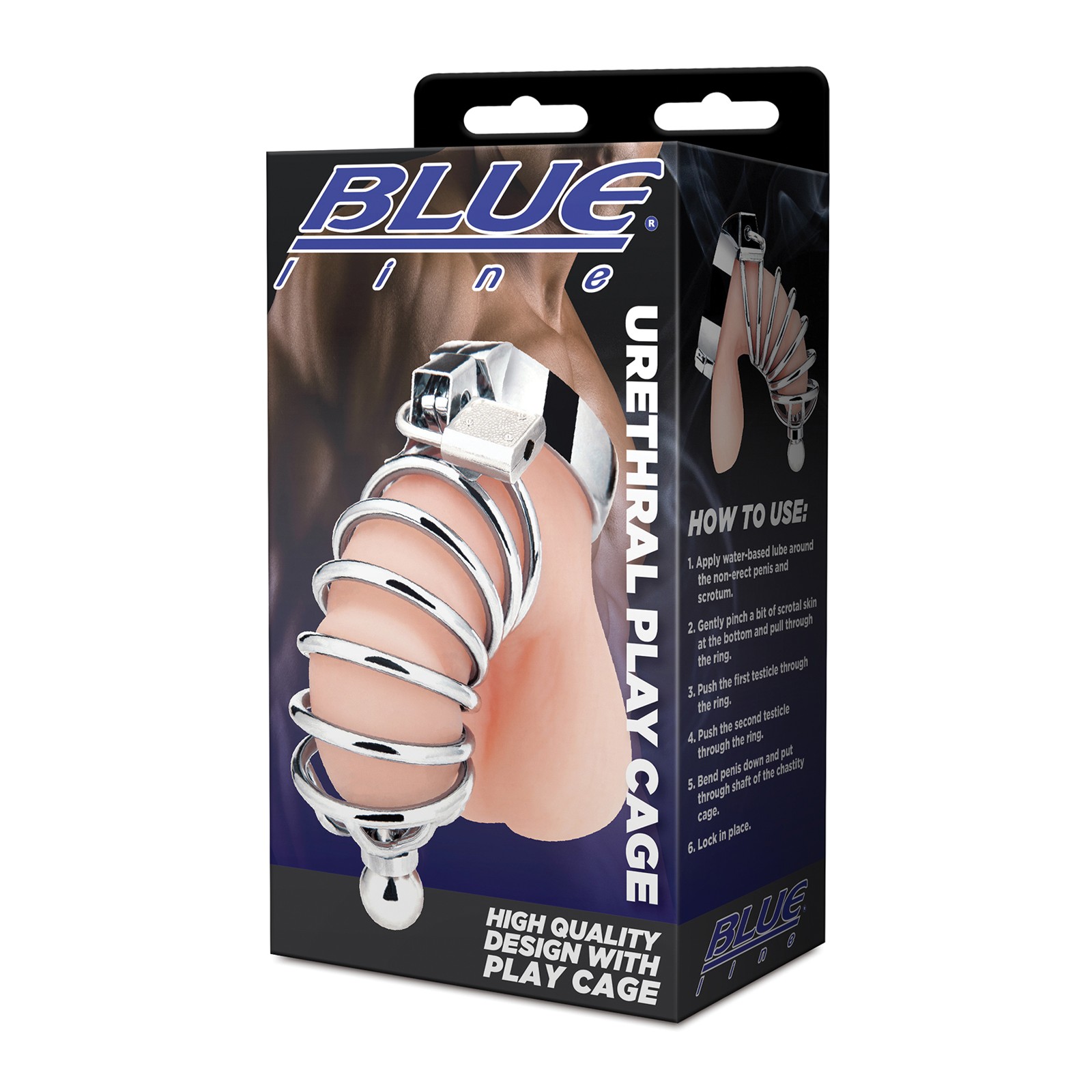 Blue Line Urethral Play Cage - Silver