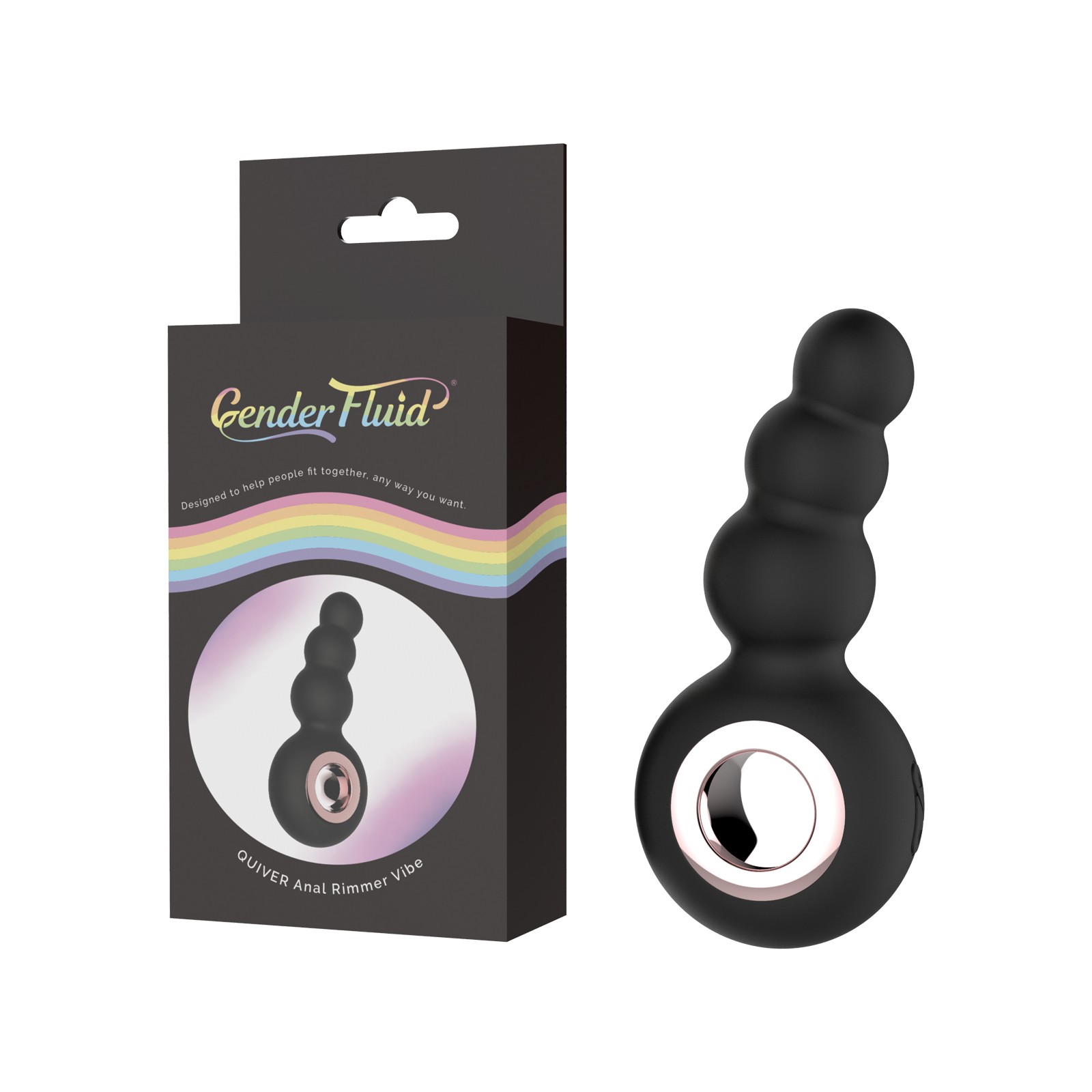 Gender Fluid Quiver Anal Ring Vibe Black