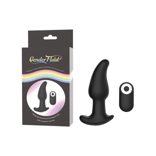 Gender Fluid Twirler Anal Vibe with Remote Black