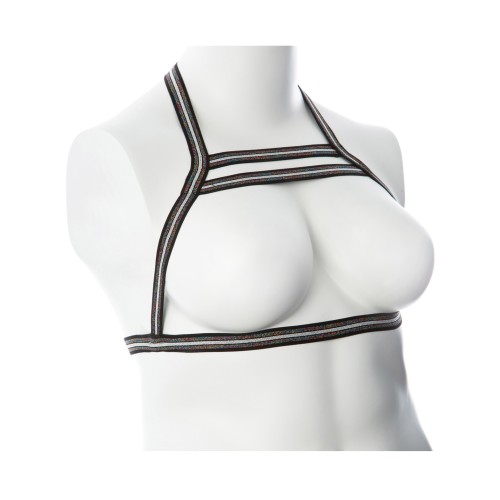 Gender Fluid Silver Lining Harness XL-XXXL Black Silver