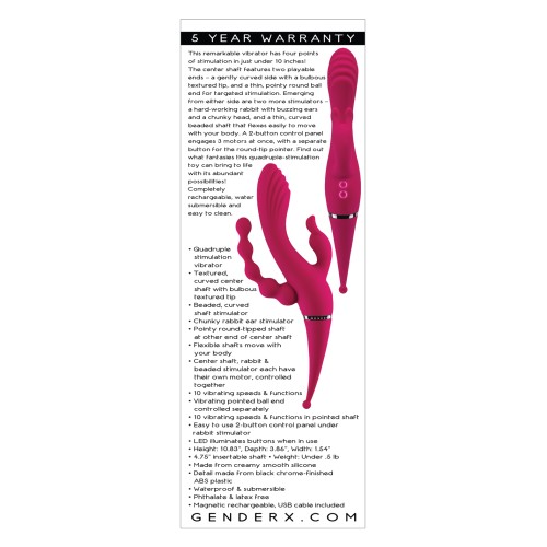 Gender X Four by Four Vibrator for Unique Stimulation