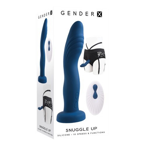 Gender X Snuggle Up Dual Motor Strap On Vibe Blue