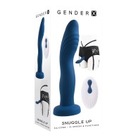 Gender X Snuggle Up Dual Motor Strap On Vibe Blue