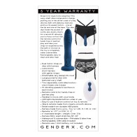 Gender X Snuggle Up Dual Motor Strap On Vibe Blue