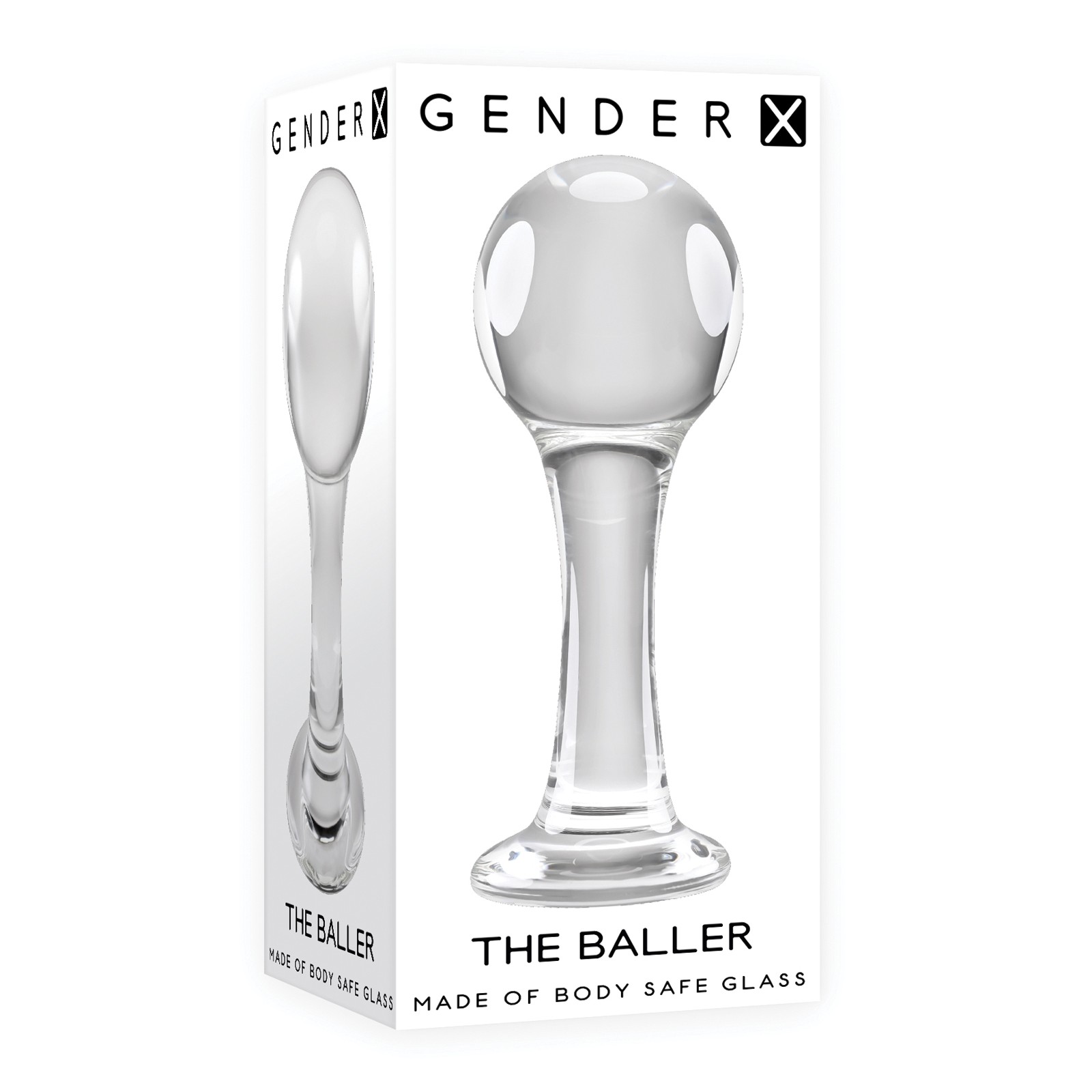 Gender X The Baller Clear Glass Plug for Unique Sensation