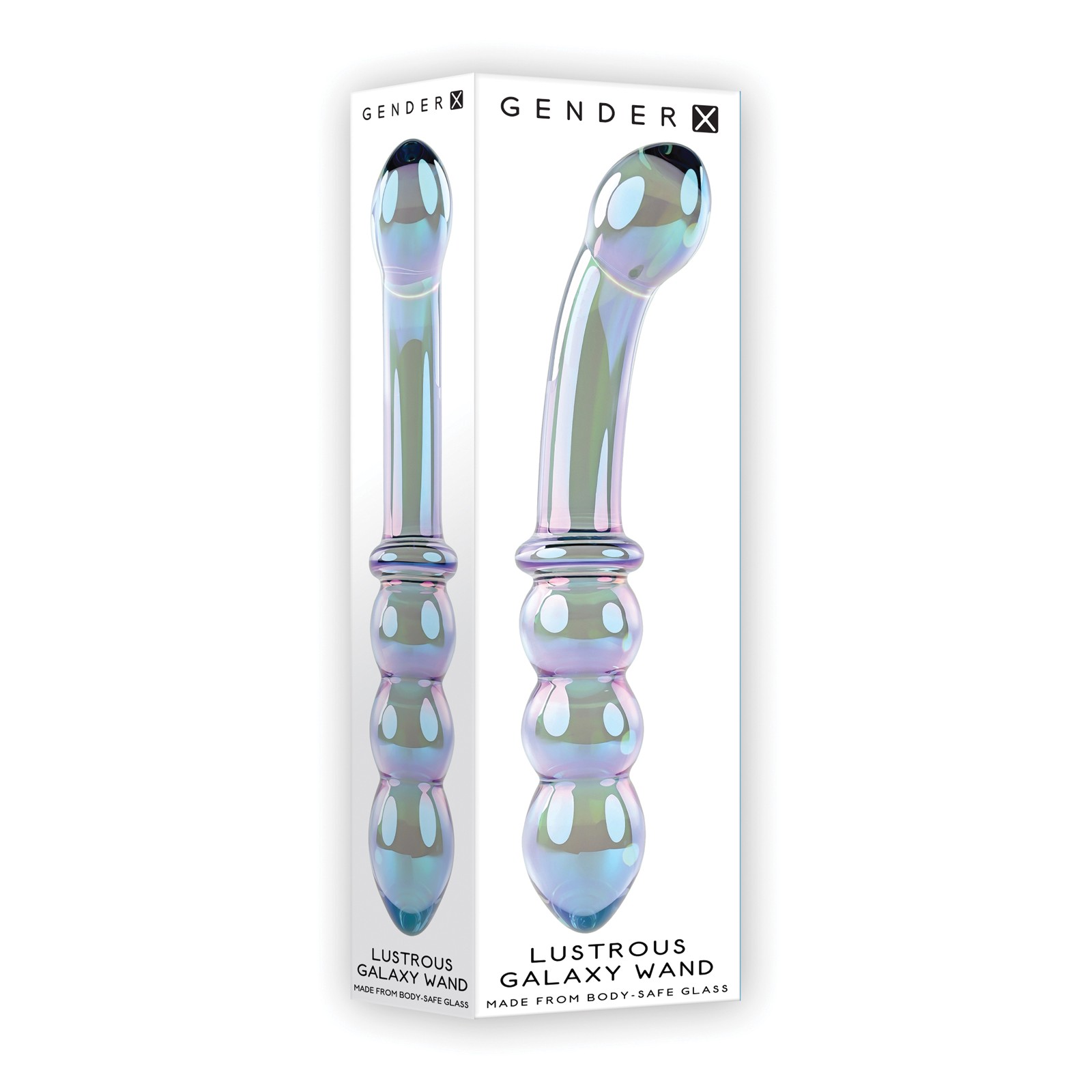 Gender X Lustrous Galaxy Wand Dual Ended Glass Massager Green