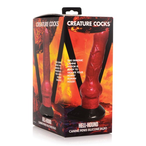 Dildo de Silicona Creature Cocks Hell-Hound Rojo/Negro - Juegos Aventureros