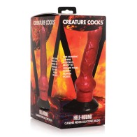 Creature Cocks Hell-Hound Canine Penis Silicone Dildo Red/Black - Adventurous Play