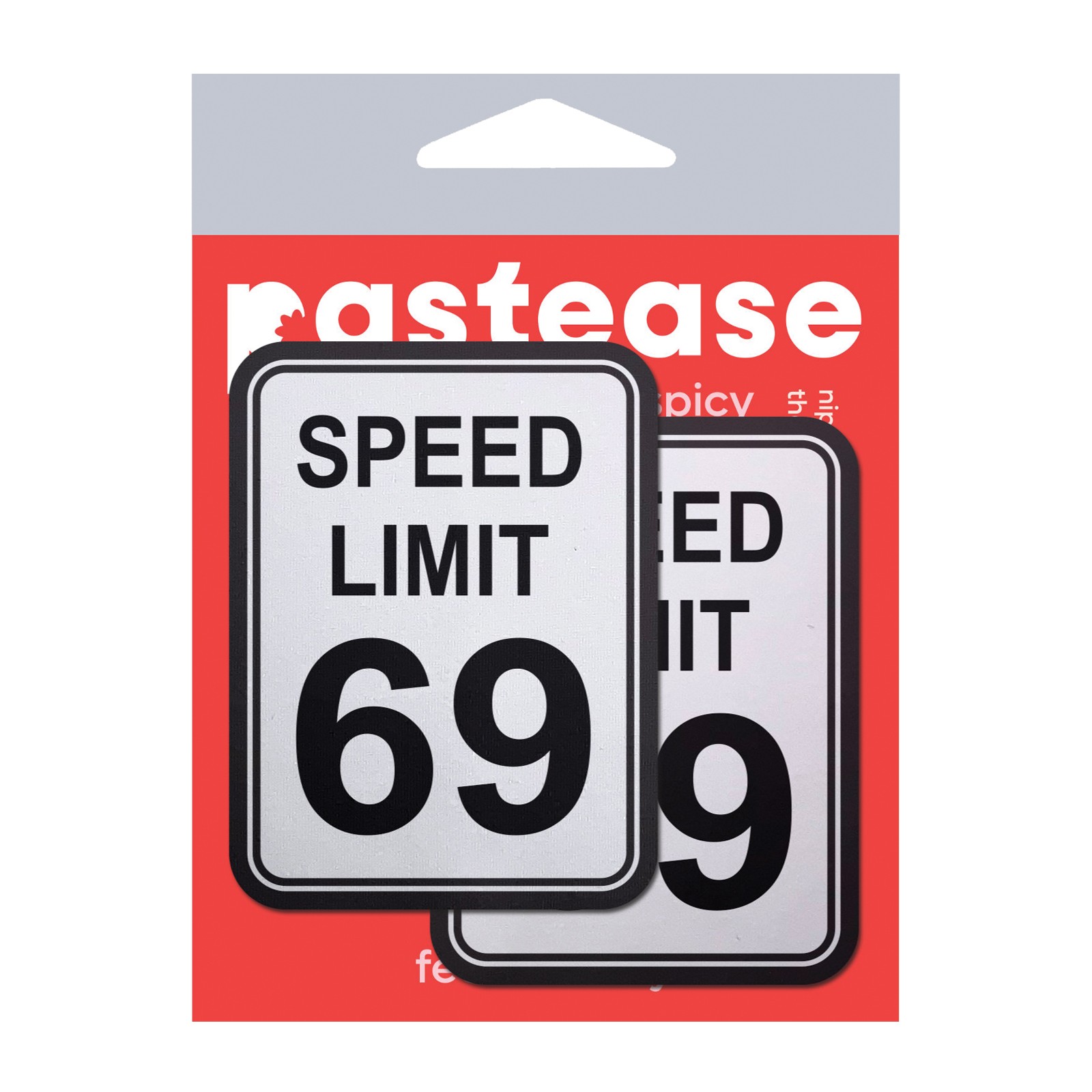 Pastease Premium Speed Limit 69 Nipple Pasties Blanco/Negro