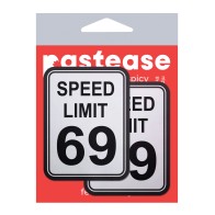 Pastease Premium Speed Limit 69 Nipple Pasties White/Black