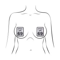 Pastease Premium Speed Limit 69 Nipple Pasties Blanco/Negro